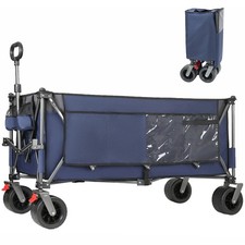 XXXL Bollerwagen Faltbar 300L Blau 250kg All-Terrain Transportwagen