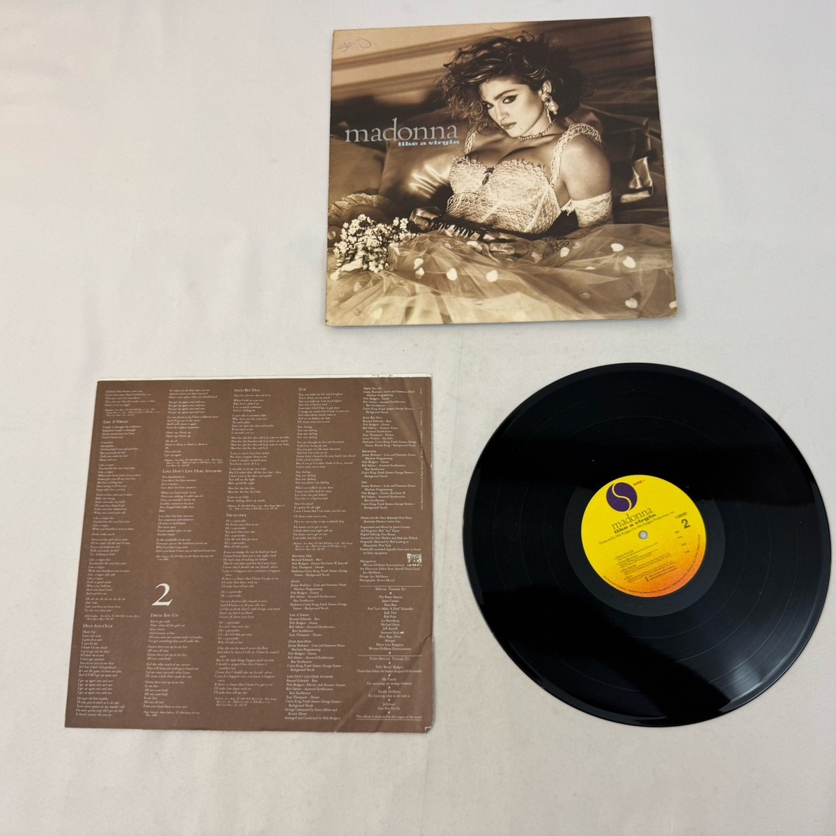 MADONNA like a virgin SIRE 1-25157 classic 80s upside-down back