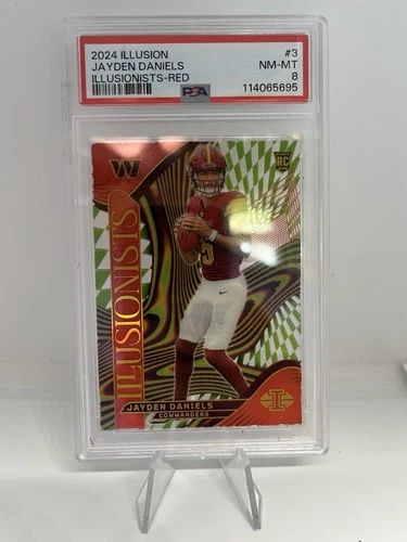 2024 Panini Illusions - Illusionists (Red) Jayden Daniels #3 (RC) /199 PSA 8