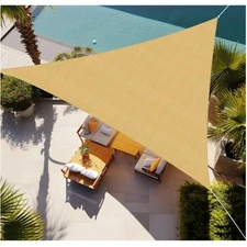 16'×16'x16' Pergola Sun Shade Sail Universal Replacement Canopy for Patio - Tan