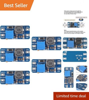 5pcs MT3608 DC-DC Boost Converter 2A Adjustable Voltage Regulator for Arduino