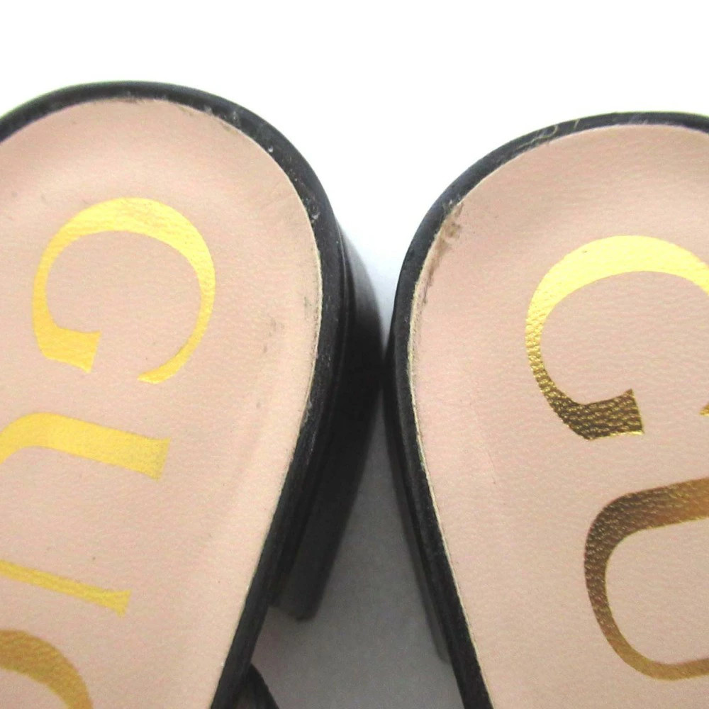 GUCCI Leather Horsebit Ankle Strap Sandals 655413 Size 35.5 Approx. 22.5cm Black thumbnail 6