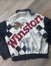 1980s Swingster NASCAR Winston Cup Series Jacket Black/White Checkered Full Zip