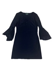 Lauren Ralph Lauren Black Dress Women 4P Petite Long Sleeve Sheer Classic