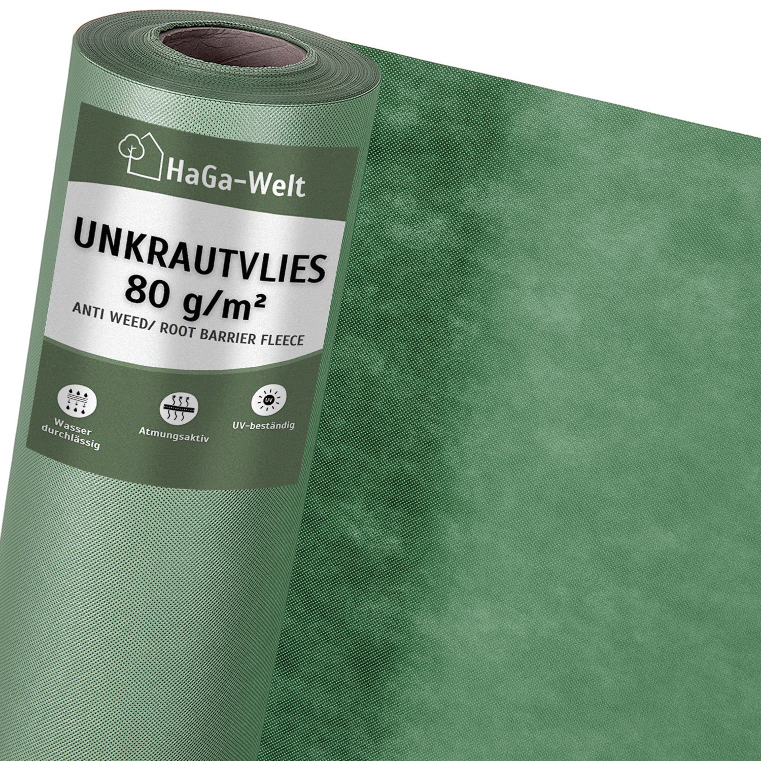 Fieltro de Jardín Vellón Malezas Separación Haga Verde 80g 1,6m (por Metros)
