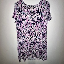 Soma Cool Nights Ladies Sz S Navy Blue  Pink Soft Knit Short Sleeve Pajama