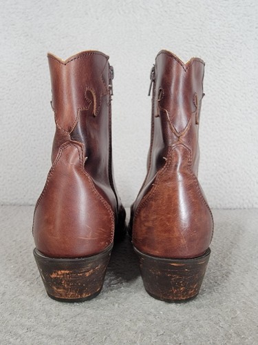 Durango Womens Cowboy Boots 8m Western Side Zip Short Booties Brown Leather - Picture 6 of 14