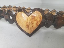 coconut shell belt heart shape coconut beads heart shape buckle size M / L