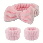 3pcs Spa Headband & Wristband Set Absorbent Face Wash Makeup Hair Band UK