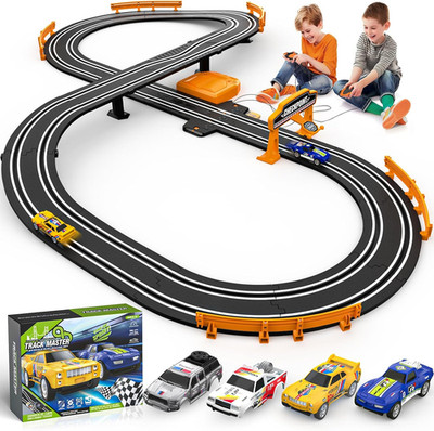 Slot Car Race Track Sets for Boys, Race Car Track with 2 High-Speed Slot Cars, B