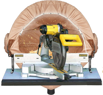 Miter Saw Dust Collection Hood with Light, Dust Solution for Table Miter Saw, Ch