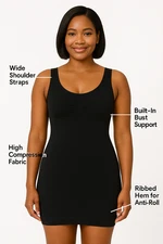 Women’s High Compression Shapewear Camisole – Wide Strap Tummy Control Tank/Cami