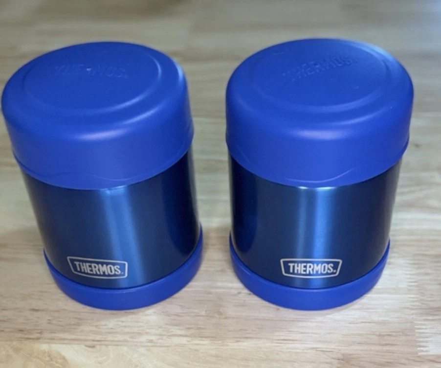 Thermos Stainless Steel Food Jar Set Blue Insulated Kids Lunch Container Pai