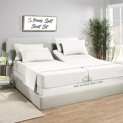 600 Thread Count Split Sheet Set 5PC Split King Sheets for Egyptian Cotton Split