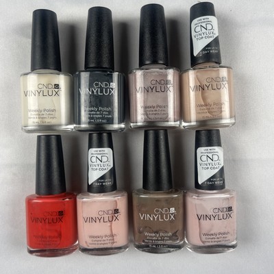 Lot of 8 assorted CND Vinylux Weekly Polish Nail Polish (colors in description)