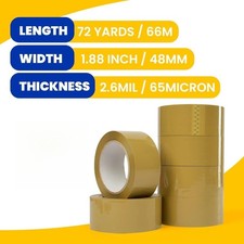 Low Noise Brown Packing Tape 72 Yards Extra Strong Adhesive Shipping Moving Seal
