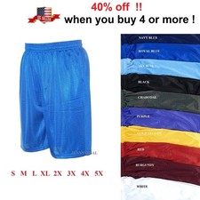 MENS ATHLETIC JERSEY 2 POCKET MESH SHORTS GYM WORKOUT BASKETBALL FITNESS S-5X