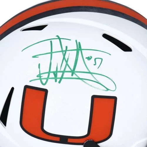 Casco réplica alternativa firmado por Jonathan Vilma Miami Hurricanes eclipse lunar Foto 2 de 2