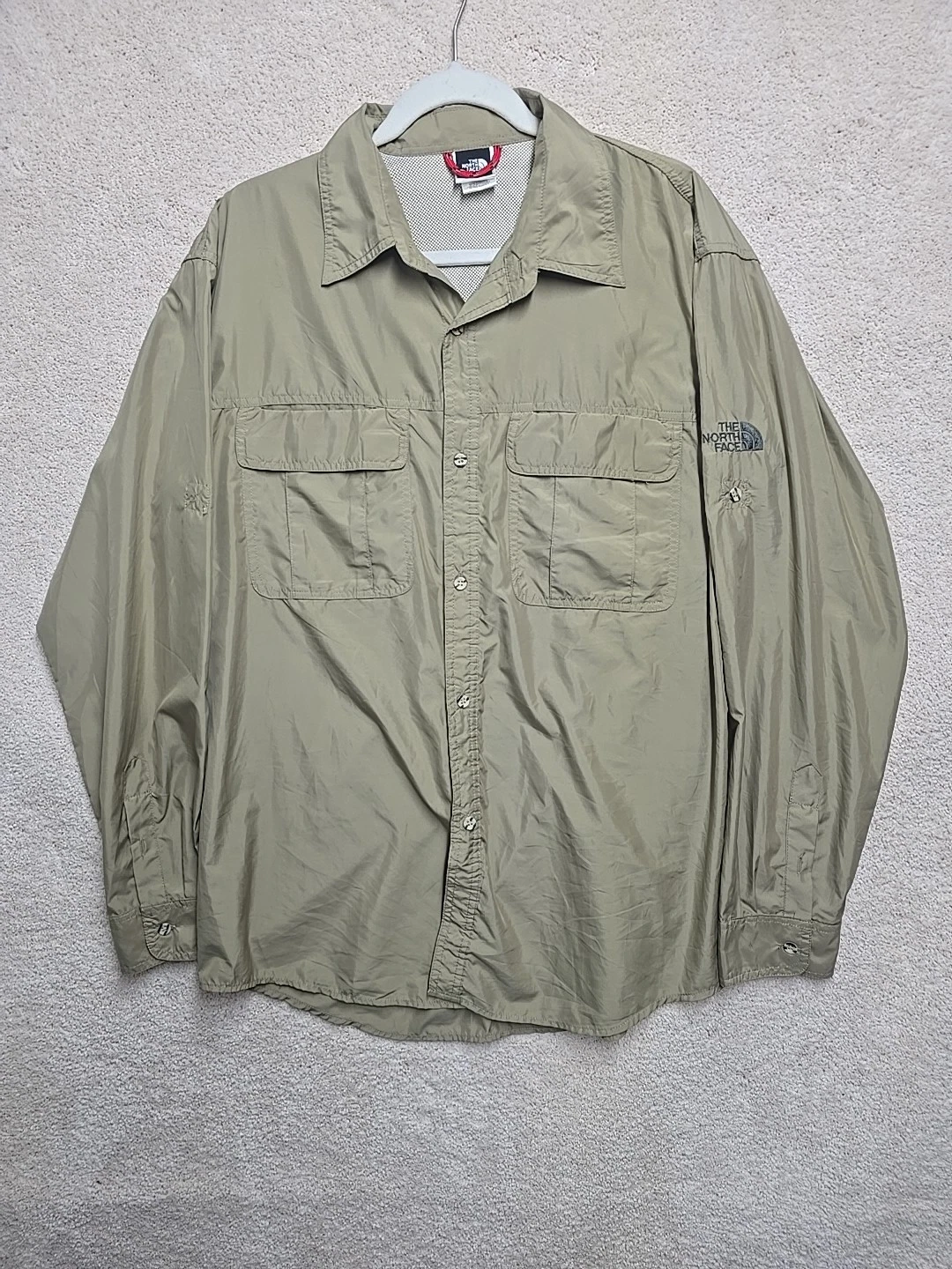 The North Face Nylon Mens Light Weight Button Down Fishing Shirt XL