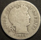 1914-D Barber Dime - Majority of the Major Details Are Distinctly Outlined