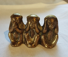 VINTAGE PEERAGE BRASS ORNAMENT – 3 WISE MONKEYS