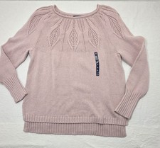 Chaps Ballet Pink Boatneck Sweater with Sparkle Detail Size XL (#36)