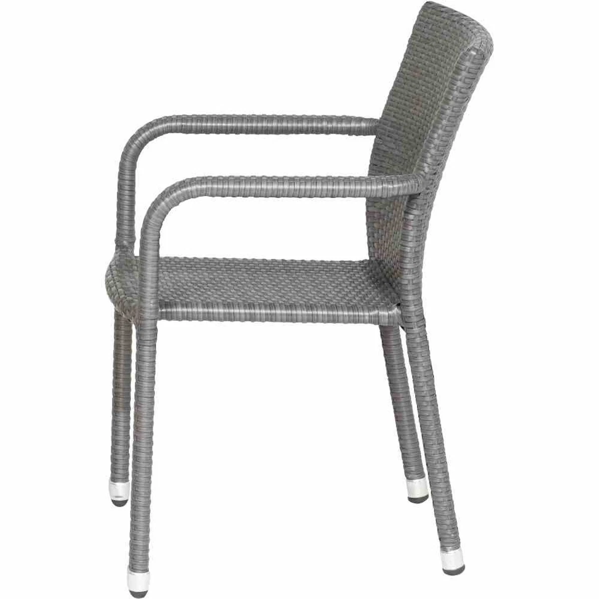 Minas Silla Apilable Marco Aluminio Negro, Superficie Acero Cubiertas Titan Neu