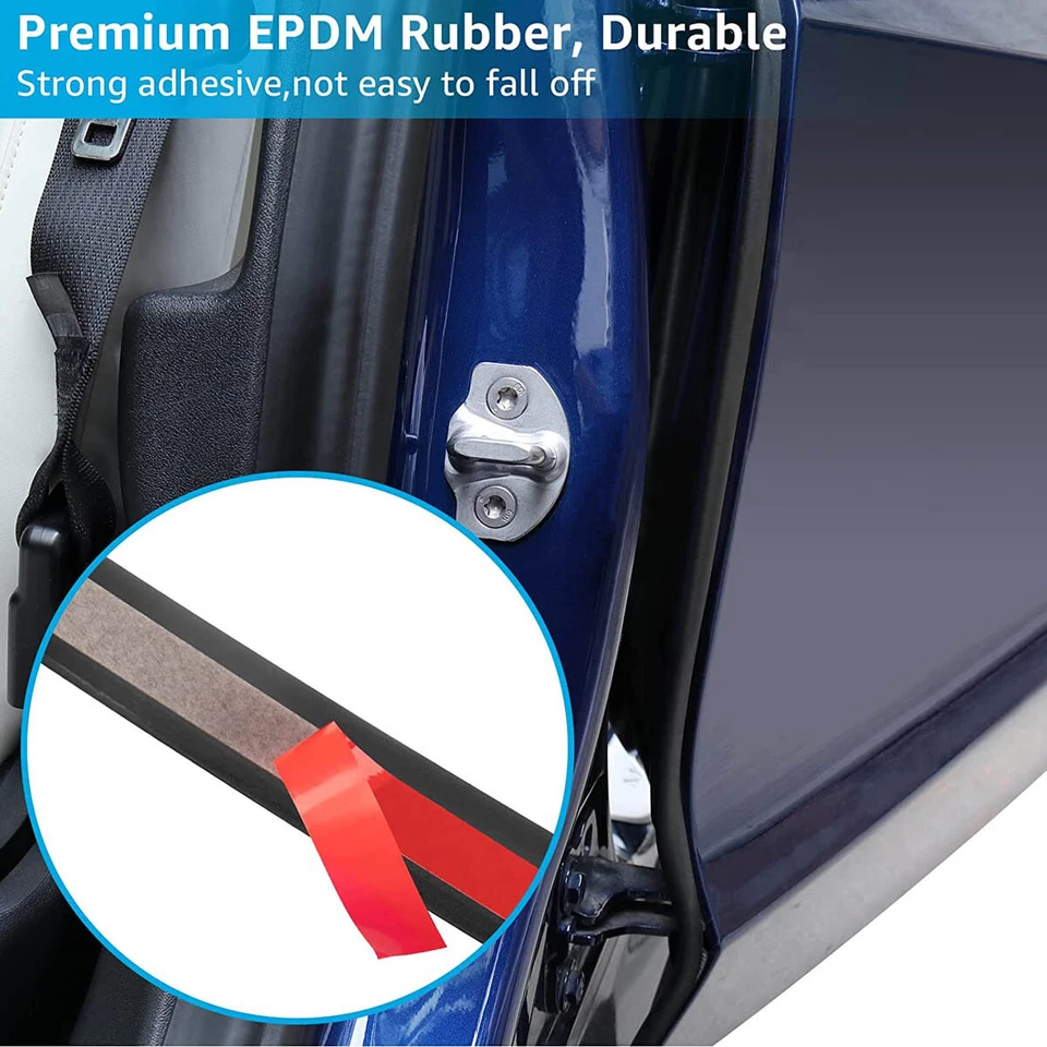 Car Door Seal Kit Soundproof Rubber Weather Draft Seal Strip For Infiniti QX70 - image 3 of 4