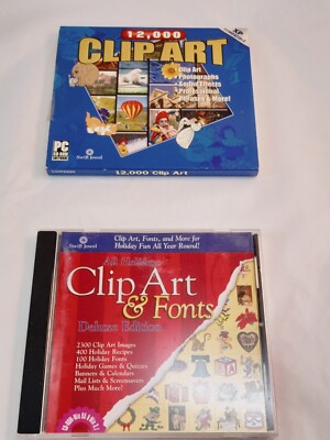 Clip Art  12,000 + & All Holidays Clip Art & Fonts Deluxe Edition