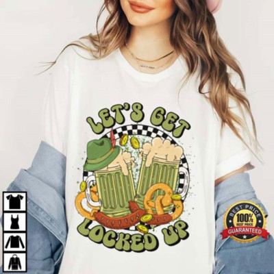 New Let s Get Locked Up St Patricks Day T Shirt Heavyweight Unisex Cotton S-5XL