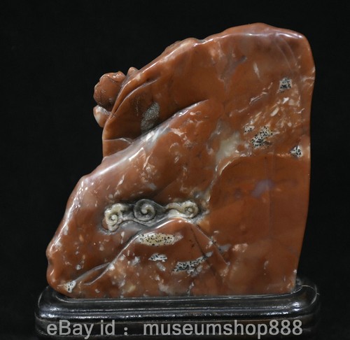 5" Old Chinese Shoushan Stone Carving Kwan-yin Guan Yin Buddha Sculpture - Picture 12 of 12