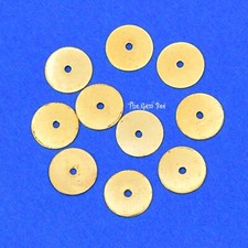 6mm 18k Solid Yellow Gold Handmade Thin Disc Spacer Findings Beads 10 