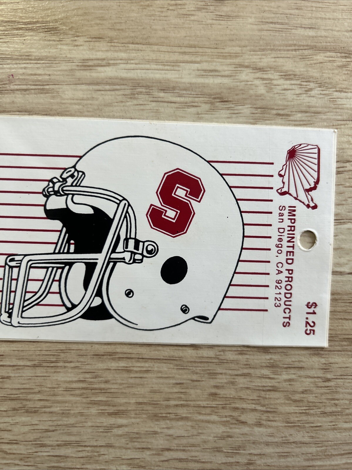 ORIGINAL STANFORD UNIVERSITY FOOTBALL Decal Stickers Imprinted Products VTG