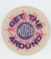 Get the Word Around 1960's VARI-VUE Motion Lenticular Advertisement 1 1/2 inch