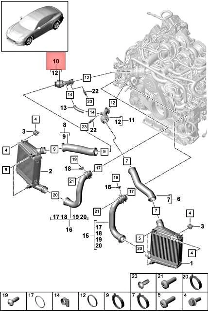 Genuine PORSCHE Panamera 971 97A 97B Pressure Pipe Left 