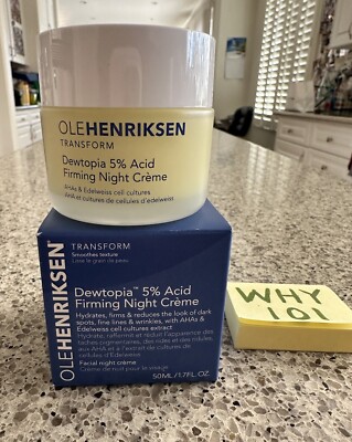 OLE HENRIKSEN Dewtopia 5% Acid Firming Night Creme 1.7oz/50mL FULL