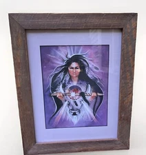 Carole Bourdo 1991 “Gift of tears” Rustic Framed Signed Art print|/Decor14”x11”