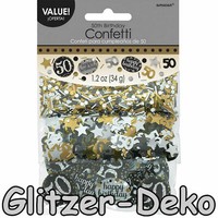 Konfetti - 50. Geburtstag - Gold Silber Geburtstagsdeko Deko Tischdeko Streudeko