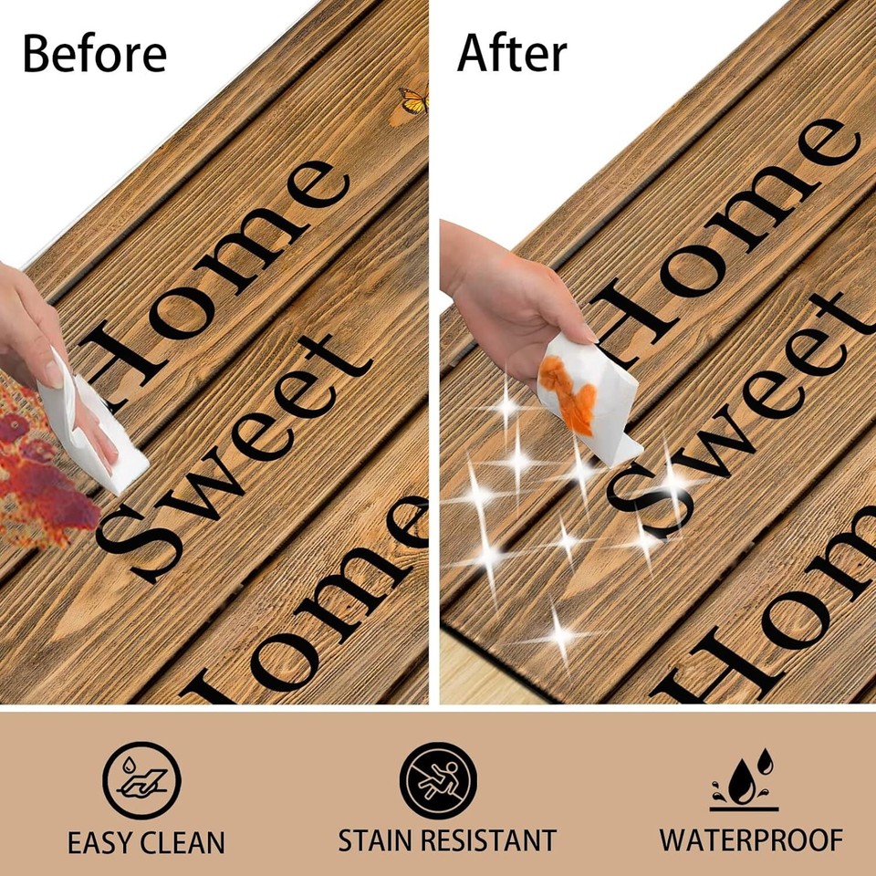 Sunflower Kitchen Rugs 0.4 Inch Thick Farmhouse Style Kitchen Decor