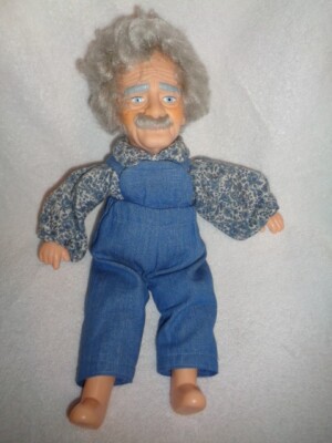 Grandpa Doll Fibre Craft VTG 1992 Grandparents 14'' Soft-Body Plastic Blue Outfit