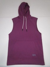 Under Armor Men's Small Heavyweight Terry Sleeveless Hoodie Purple 1373231 582
