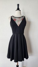 Anthropologie Dress New Size Small Black Embroider Bridgerton Romantic Boho