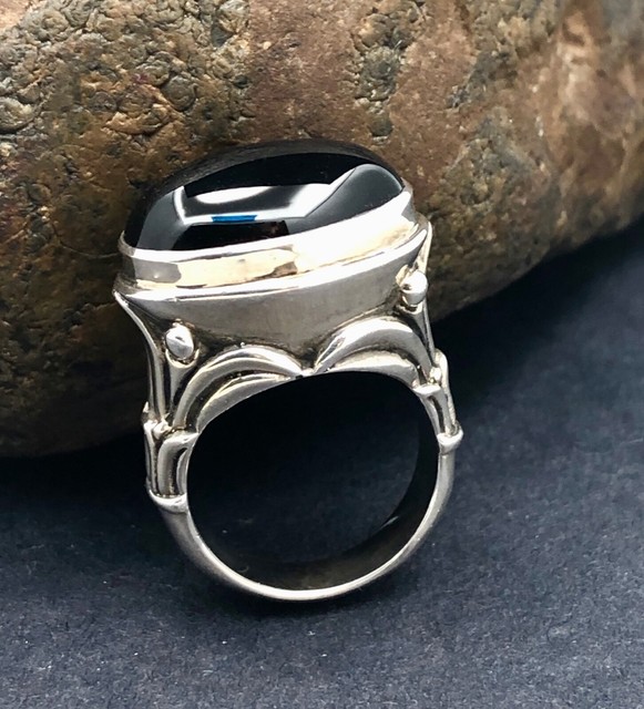 GENUINE BLACK ONYX RING 925 STERLING SILVER Size 5.5 FREE FAST SHIPPING !!! eBay