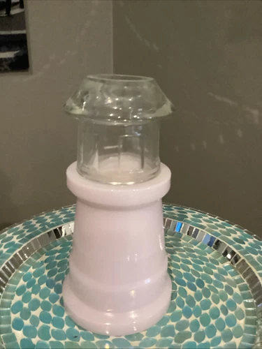 Fenton Gift Shop Art Glass Pink Plain Lighthouse