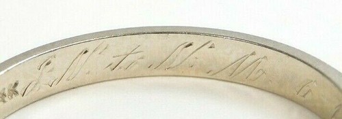 Antique Art Deco Wedding Band Ring Size 6.25 UK-M 14K White Gold 2.41 MM - 第 9/11 張圖片