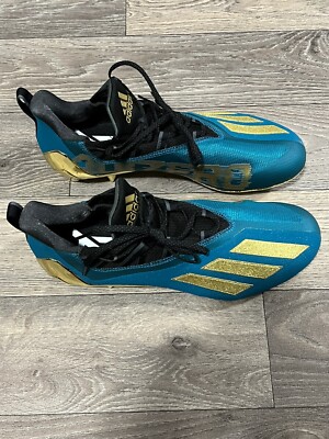  RARE  ADIDAS ADIZERO21 FOOTBALL CLEATS GREEN/GOLD 12.5US GY7948