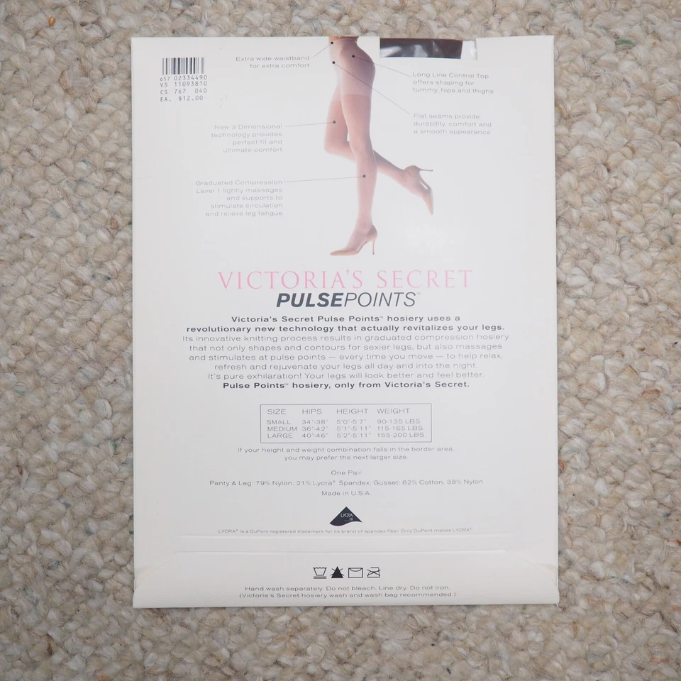 Pantimedias Victoria's Secret Pulse Points medias transparentes Coca nivel medio 1 nuevas en paquete Foto 3 de 3