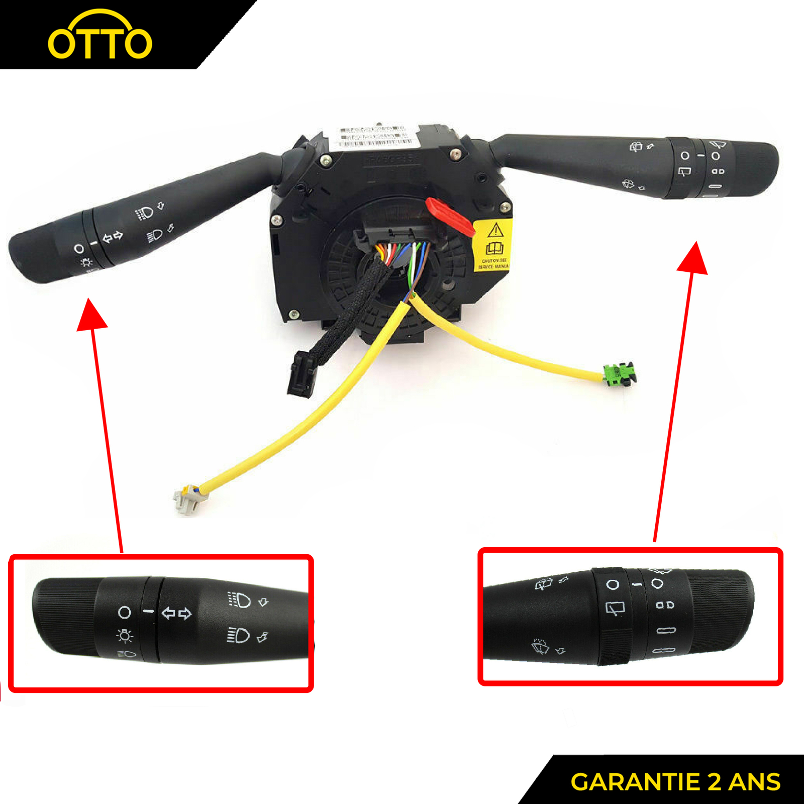 Commodo contacteur tournant 735410423 en ABS renforcé pour Abarth Punto 1.4