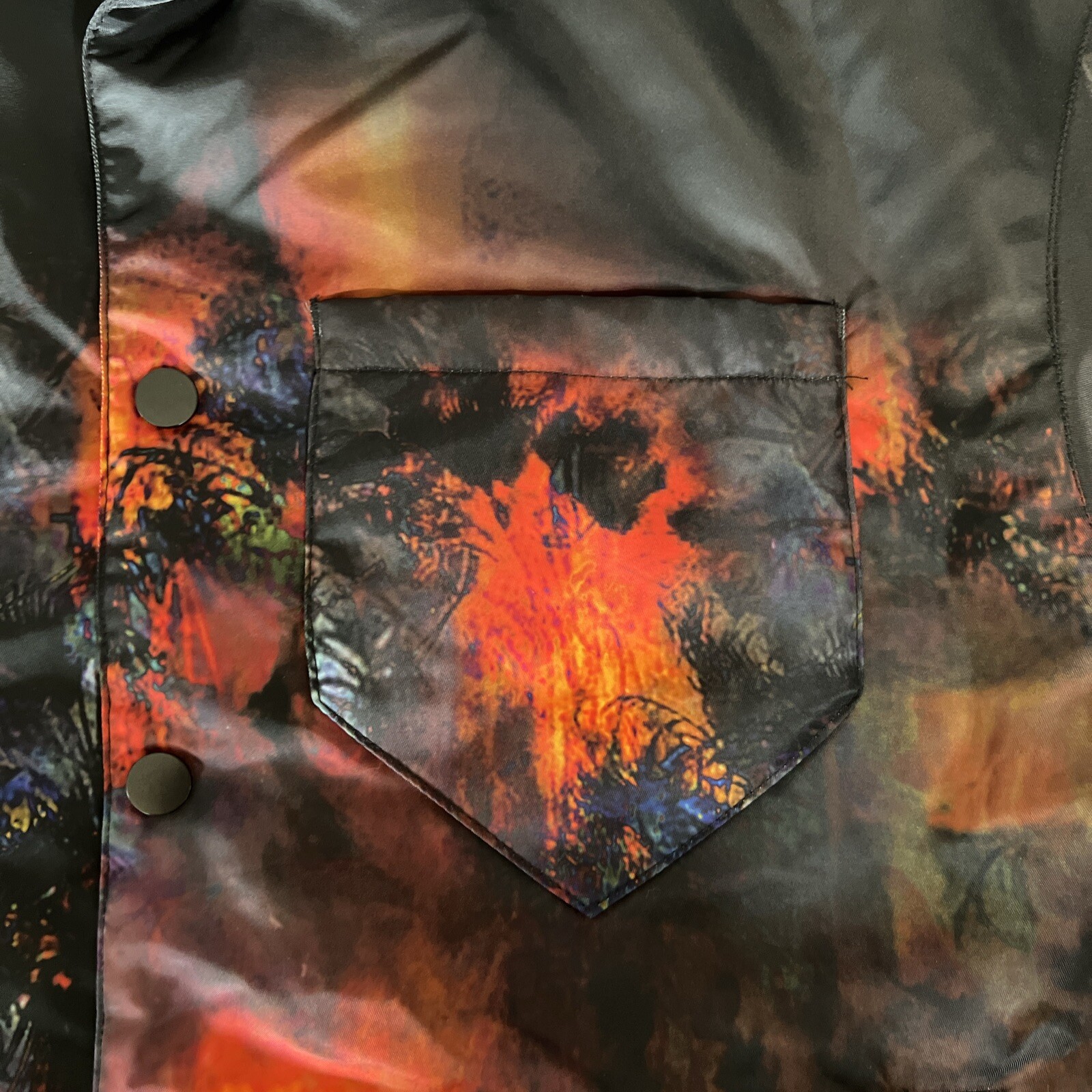 Homme Femme Puffer Shirt Mens Med Black Red Wild Fire Riot Luxury Streetwear NWT