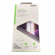 Belkin TemperedGlass iPhone 14 Plus and iPhone 13 Pro Max Screen Protector, Anti